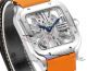 Replica Cartier Santos Skeleton Swiss Mechanical Orange Leather Strap Watch (2)_th.jpg